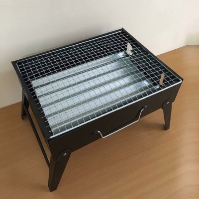 Bếp Nướng Than Hoa Nướng BBQ Kèm Vỉ Nướng Hình Chữ Nhật- Gấp Gọn Tiện Lợi - Hàng Chính Hãng MINIIN