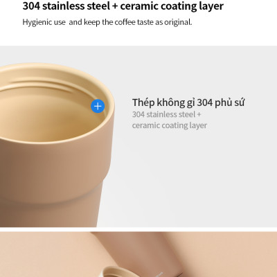 Ly giữ nhiệt 500ml LocknLock LHC4357 Metro Cafe Tumbler, Hàng chính hãng, Thép 304 không gỉ, có dây đeo tay - JoyMall