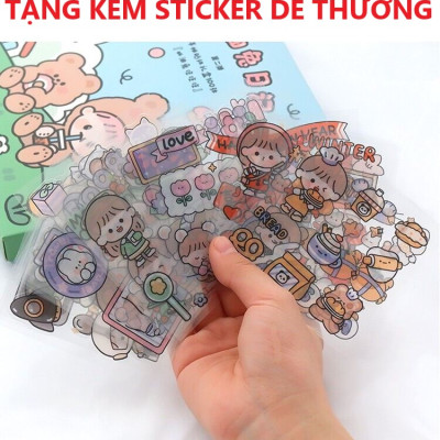 Hộp bút Túi Đựng Bút Trong Suốt Cỡ Lớn Chống Thấm Nước Phong Cách Hàn Quốc / Túi đựng đồ dùng cá nhân ,túi du lịch Tặng kèm sticker trang trí  - Hàng Chính Hãng