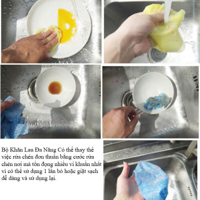 Combo 10 Cuộn Khăn Lau Đa Năng ( 10 Cuộn - 500 khăn ) Tiện Ích