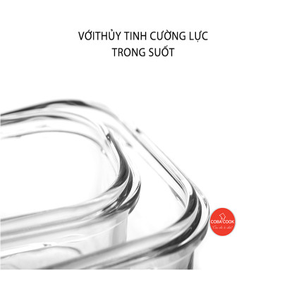 Bộ 3 hộp đựng cơm thủy tinh  COBA