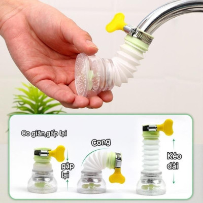 Đầu Vòi Nước - Bộ Đầu Lọc Nước Tăng Áp Từ Vòi Xoay 360 Độ Giao Màu Ngẫu Nhiên
