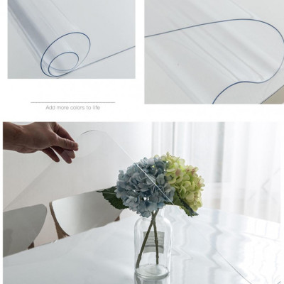 Khăn trải bàn PVC dẻo, màu trắng trong suốt, Chống thấm nước, Chống thấm dầu, Chống trượt, Trải bàn ăn, bàn khách, tivi dày 1.0mm