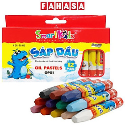 Hộp 12 Bút Sáp Dầu Dino - Smart Kids OP01