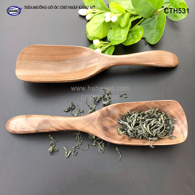Thìa/Muỗng xúc trà gỗ Óc Chó (15cm) CTH531 - Dùng xúc cafe, xúc gia vị, ăn uống sạch, decor trang trí