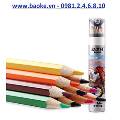 Bút chì 12 màu kèm gọt chì Baoke - PO1012