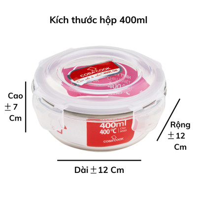 Bộ Hộp Đựng Cơm Thủy Tinh Chịu Nhiệt COBA