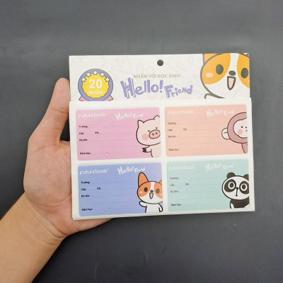 Nhãn Vở Học Sinh Hello Friend - futurebook N144 (20 Nhãn)