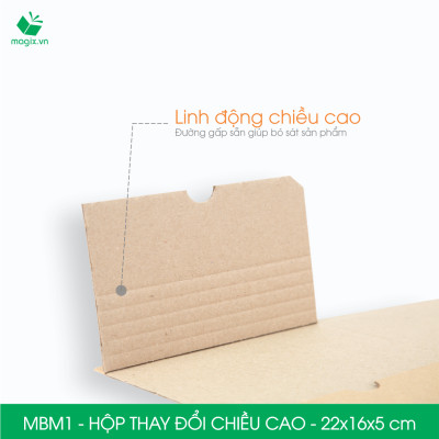 MBM1 - 22x16x5cm - Combo 20 Hộp carton thay đổi chiều cao - Thùng carton đóng hàng