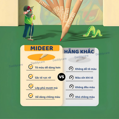 Bút chì màu vẽ tranh cao cấp mideer Vibrant Colored Pencil  24/36/48 màu,Chì vẽ chuyên nghiệp, thiết kế, phác họa cho bé