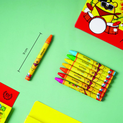Bút Sáp Màu ARTMATE 12 Chiếc, Màu Sáp Crayon Tươi Sáng, Bám Giấy Tốt Cho Bé Tập Tô
