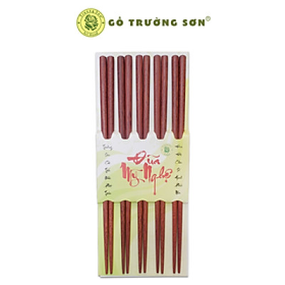 Bộ 05 Đôi Đũa Sơn Trà Tiện Đầu Thủ Công Mỹ Nghệ - Đồ Gỗ Gia Dụng Thương Hiệu Trường Sơn