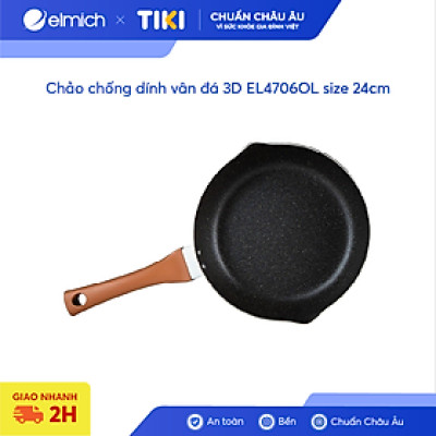 Chảo chống dính vân đá 3D EL4705OL size 20cm, 24cm, 26cm, 28cm