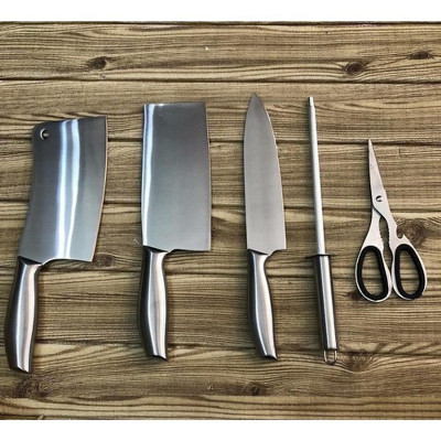 Bộ dao 6 món nhà bếp Nhật Bản siêu sắc bén cao cấp - Logo trên thân dao ngẫu nhiên - Chính hãng