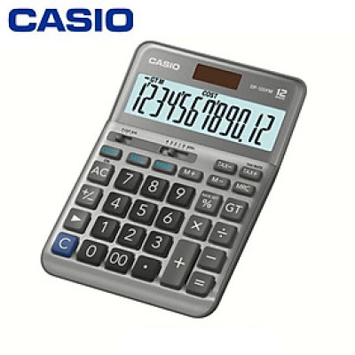 Máy Tính CASIO DF-120FM Cỡ Trung Bề Mặt Kim Loại Số To