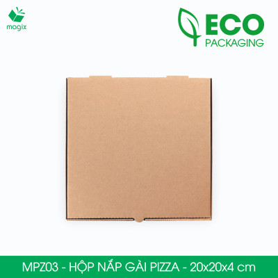 MPZ03 - 20x20x4 cm - 20 Hộp nắp gài pizza đa dụng - Hộp nắp gập, hộp carton gói hàng, hộp quà