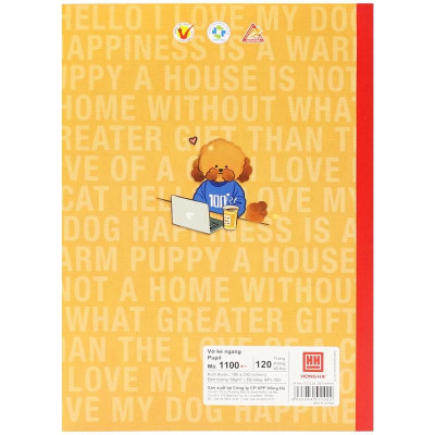 Combo 5 Vở Kẻ Ngang 120 Trang 58gsm Pupil Funny Pet - Hồng Hà 1100 (Mẫu Màu Giao Ngẫu Nhiên)
