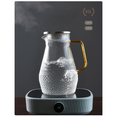 BỘ BÌNH CỐC BOROSILICATE SIÊU NHẸ - CHỊU NHIỆT - CƯỜNG LỰC | Bình cốc thuỷ tinh phong cách NORDIC vân kim cương (Mix Lẻ)
