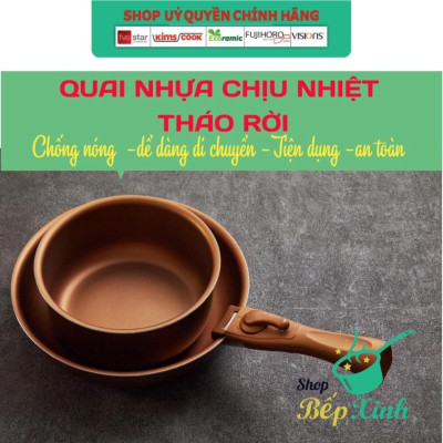 Bộ nồi chảo đa năng tay rời Pháp_Visions-Bộ Nồi Chảo Chống Dính Ceramic Visions Tay Cầm Tháo Rời