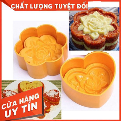 Khuôn ép xôi tim hoa hồng
