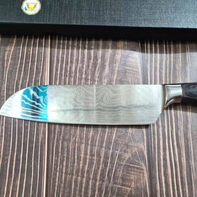 DAO - DAO BẾP NHẬT BẢN SANTOKU THÉP DAMASCUS MÃ A8 DT116 nt topcomshop vn