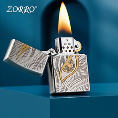 Vỏ Hột Quẹt Bật Lửa Xăng Đá Zorro Z21153 Họa Tiết Mắt Chim Đại Bàng Cực Đẹp - Mẫu Mới