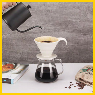 Phễu V60 chất liệu sứ có quai cầm