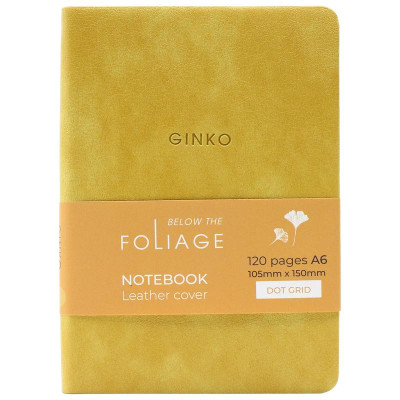 Sổ Bìa Da A6 - Không Kẻ Có Chấm - 120 Trang 100gsm - The Sun - Ginko