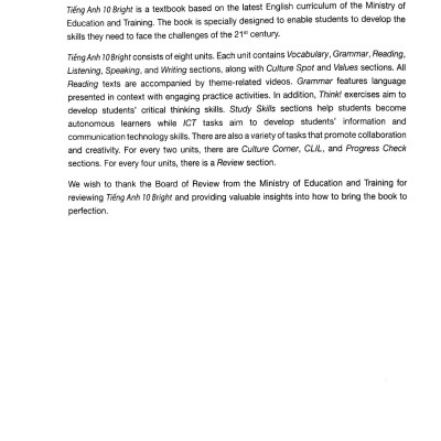 Tiếng Anh 10 Bright - Student