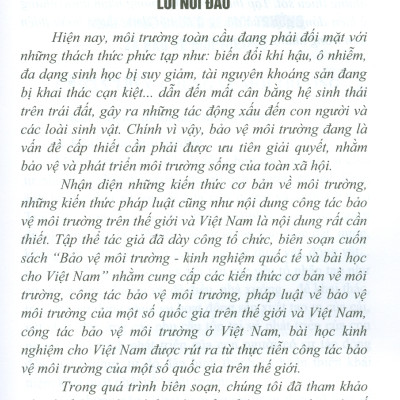 Bảo Vệ Môi Trường Kinh Nghiệm Quốc Tế Và Bài Học Cho Việt Nam