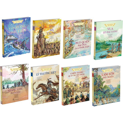 Hộp 8 Quyển: Bộ Sách Lịch Sử Việt Nam Bằng Tranh (Bìa cứng, Bản Màu, Tiếng Việt) _BOOKCITY