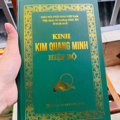 Sách - Kinh Kim Quang Minh Hiệp Bộ (Bìa cứng tặng kèm bao sách - giấy chống lóa)