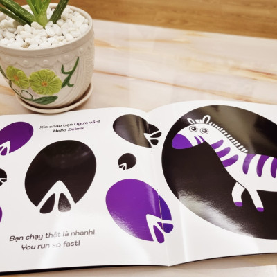 Trọn Bộ 6 Cuốn Ehon Kích Thích Thị Giác cho bé Song Ngữ Việt Anh - In mực chiết xuất tự nhiên - Chất liệu giấy ảnh chịu nước, chống thấm nước - Bé gặm nhấm không rách