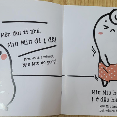 Sách Ehon Miu Miu Tự Lập Phần 1 Song Ngữ - Đi Ị