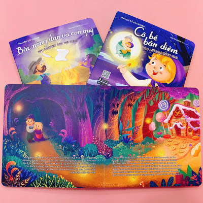 Combo Quà Tặng ”Đốm Lửa Diệu Kỳ” Gồm 3 Cuốn: Hansel Và Gretel - Cô Bé Bán Diêm - Bác Nông Dân Và Con Quỷ (Hoạt Hình Song Ngữ 4D)