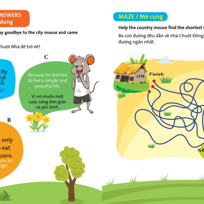 Truyện tranh ngụ ngôn dành cho thiếu nhi ( Song ngữ Anh- việt ) Chuột nhà và chuột đồng