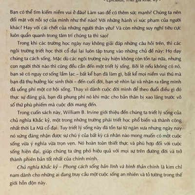 Chủ Nghĩa Khắc Kỷ - Phong Cách Sống Bản Lĩnh Và Bình Thản (Tái Bản)