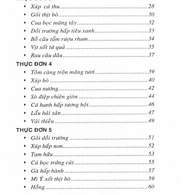 Thực Đơn Đãi Tiệc