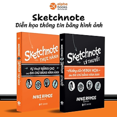 Combo Trọn Bộ Sketchnote - Ghi chép bằng hình ảnh ( Sketchnote Lý Thuyết + Sketchnote Thực hành ) tặng kèm bookmark Sáng Tạo