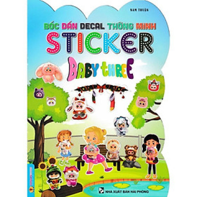 Sách - Bóc Dán Decal Thông Minh Sticker - Baby Three - Hồng Ân