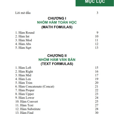 Sách 90 Hàm Excel ĐÀO TẠO TIN HỌC Ứng Dụng Văn Phòng Thông Dụng