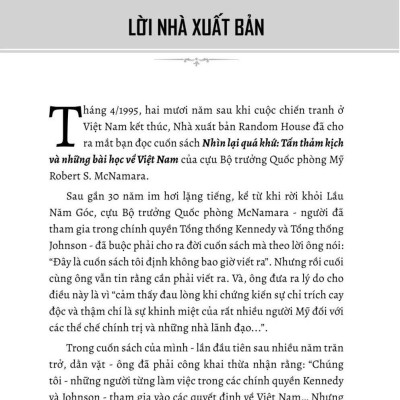 Nhìn lại quá khứ: Tấn thảm kịch và những bài học về Việt Nam (Hồi ký) (Xuất bản lần thứ hai, có chỉnh sửa, bổ sung)