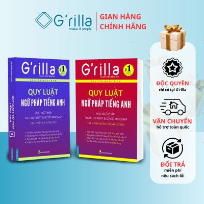 Sách - Combo 6 Bình dân học vụ tiếng Anh, Học đánh vần và Ngữ pháp theo quy luật 1 & 2 GRILLA