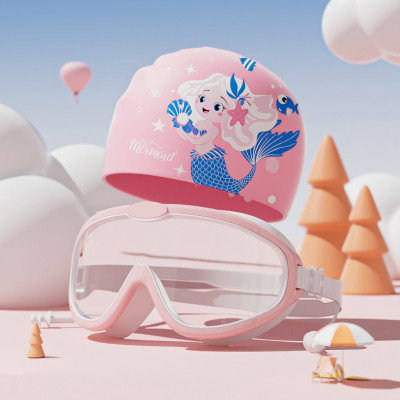 Kính Bơi Trẻ Em Góc Rộng Chống Tia UV Chống Sương Mù Kèm Mũ Bơi Và Nút Bịt Tai Cho Bé 3-15 Tuổi - Giao Hoạ Tiết Ngẫu Nhiên