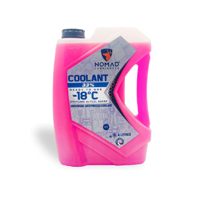 Nước Làm Mát Ô tô, Xe Máy Màu Hồng NOMAD COOLANT Antifreeze Can 4L Nhập Khẩu Chính Hãng