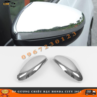Bộ 2 Ốp Gương Chiếu Hậu cho  HONDA CITY 2021 Cacbon Và Mạ Crom Chuẩn Phom Xe