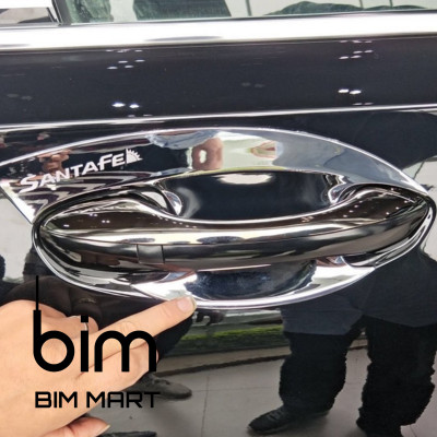 Bộ Ốp Hõm Cửa Dành Cho Xe Hyundai Santafe 2021 Mạ Crom Cao Cấp