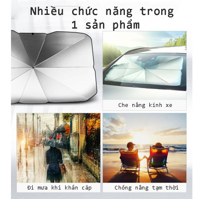 Ô Che Nắng Ô Tô Kính Lái Phủ Bạc Cao Cấp Chống Nắng, Chống Tia UV Hiệu Quả