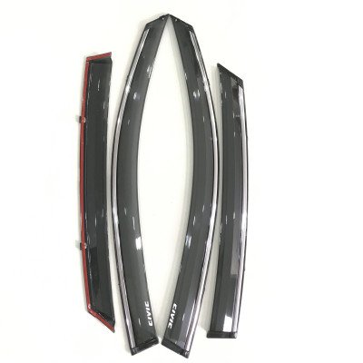 Bộ vè che mưa cao cấp viền chỉ mạ INOX dành cho xe Honda Civic 2018