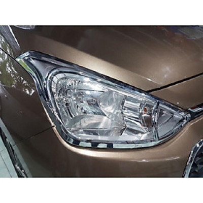Ốp Viền Đèn Pha Hậu DÀNH CHO Xe Grand I10 hatback 2014 -2020 mạ Crom cao cấp